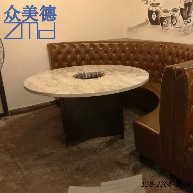 圓形火鍋桌，大理石火鍋